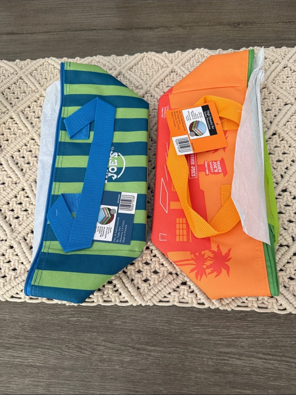 Trader Joe's - Lunch Tote Duo in Blue, Green & Orange